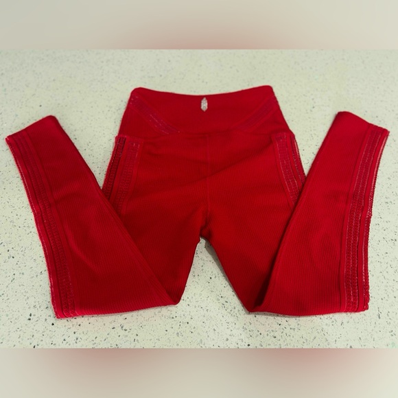 FP Movement by Free People Pants - Free People Movement Leggings Vibrant Candy Red Womens Leggings Size XS EUC